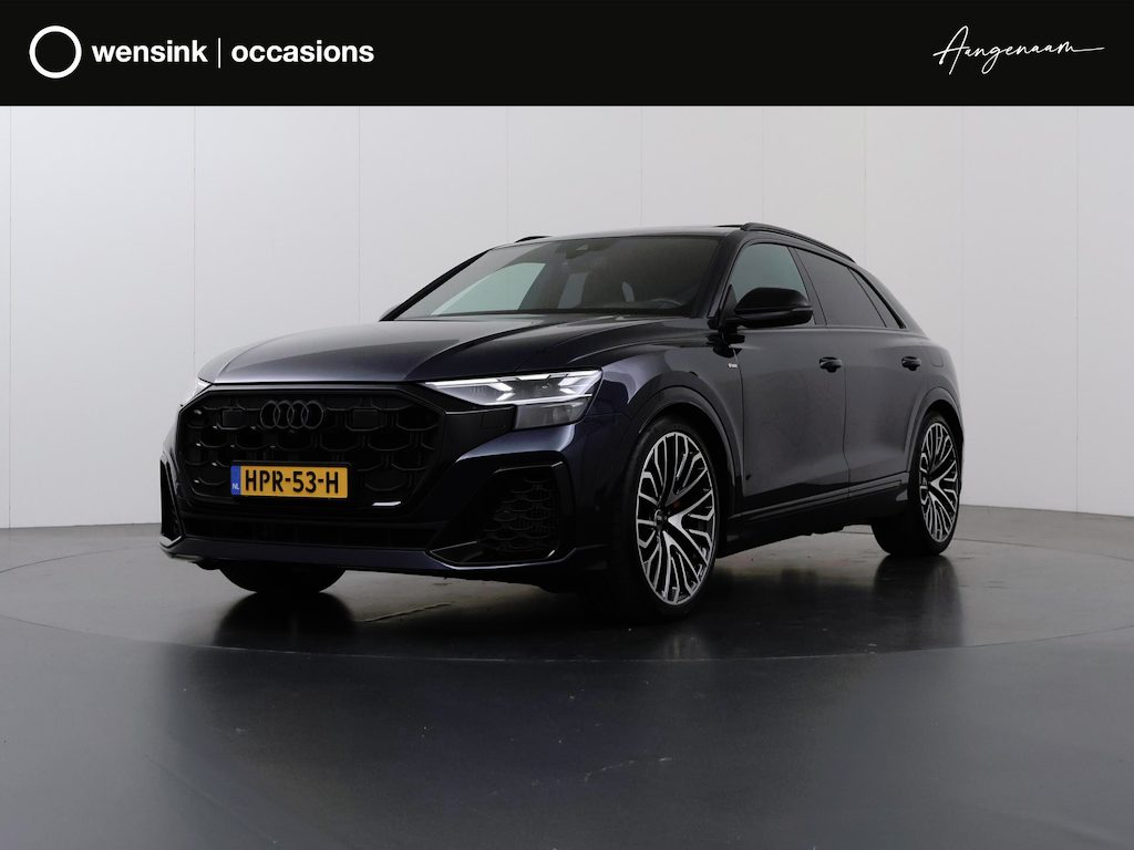 Audi Q8 60 TFSI e quattro Pro Line S Competition | SOH 95,2% | 490PK | Luchtvering | Elek. Trekhaak | Optiek Pakket Zwart | S-Line Plus Pakket | Virtual Cockpit | 360° Camera | Stoel/Stuurverwarming | Panoramadak | Stoelverwarming Achter | Matrix/Laser LED | HUD | B&O | SoftClose |