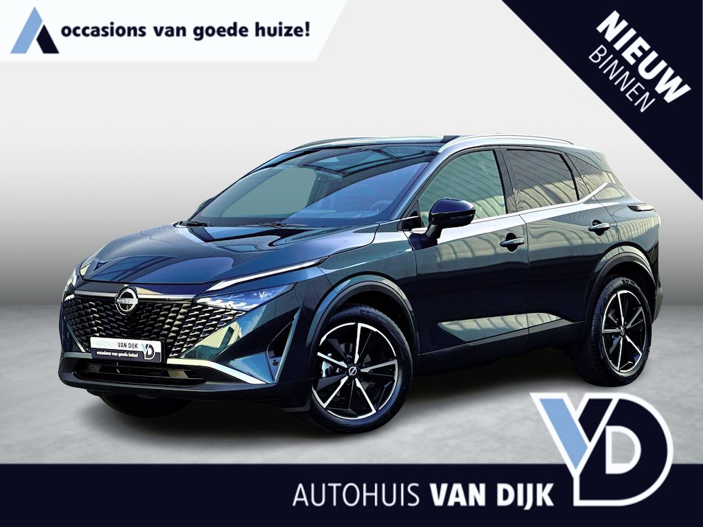 Nissan Qashqai 1.3 MHEV Xtronic Tekna |Pano-dak|360° camera|Adapt.Cruise|Head-up|Stuur-/Stoelverw.|Sfeerverl.|Leder