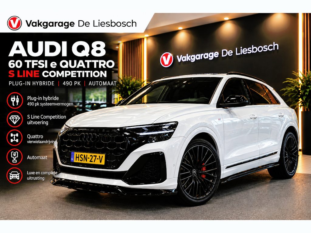 Audi Q8 60 TFSI e quattro Pro Line S Competition 490pk | Panoramadak | luchtvering | head-up | 360 camera | 22 inch