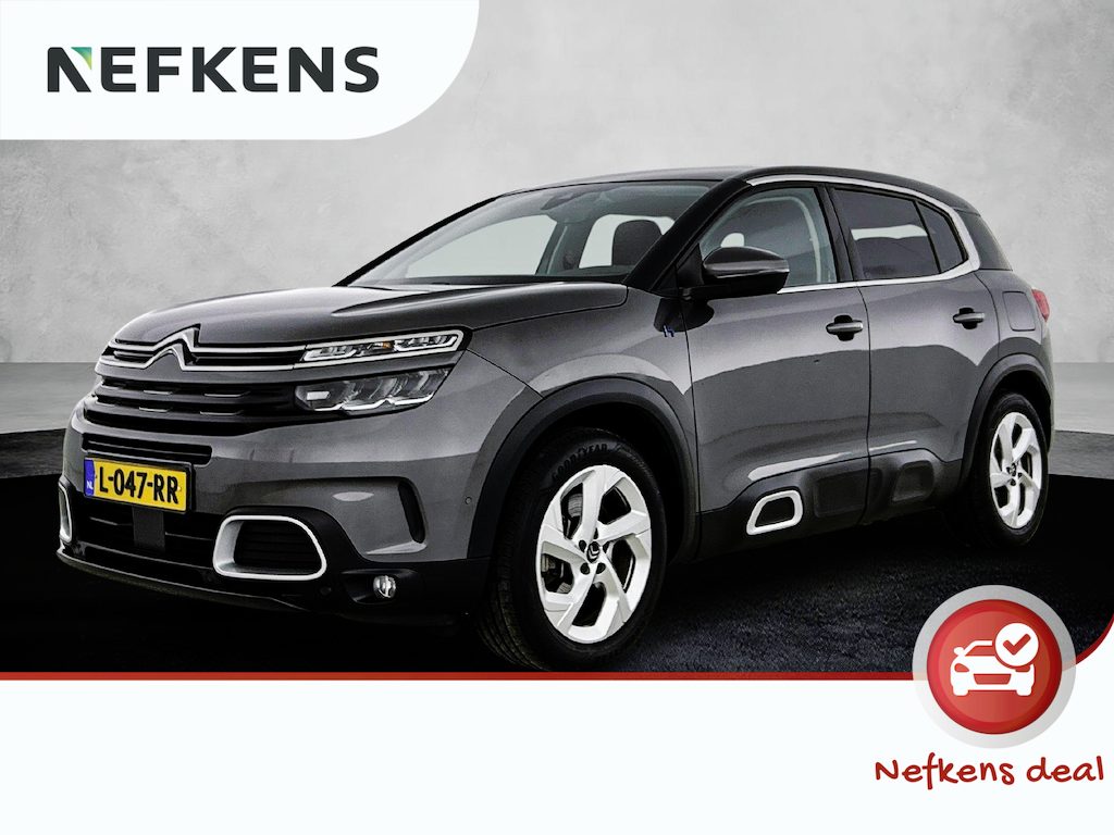 Citroën C5 Aircross SUV Business 1.6 Plug-in Hybrid 225pk Automaat | Navigatie | Achteruitrijcamera | Climate Control | Cruise Control | Parkeersensoren v+a | Dodehoeksensor | Led koplampen | Keyless | Armsteun | Apple Carplay / Android Auto | Bluetooth | DAB+ radio | Volledig digitaal instrumentenpaneel | Multifunctioneel lederen stuurwiel | Donker getint glas | Trekhaak | 18" lichtmetalen velgen |