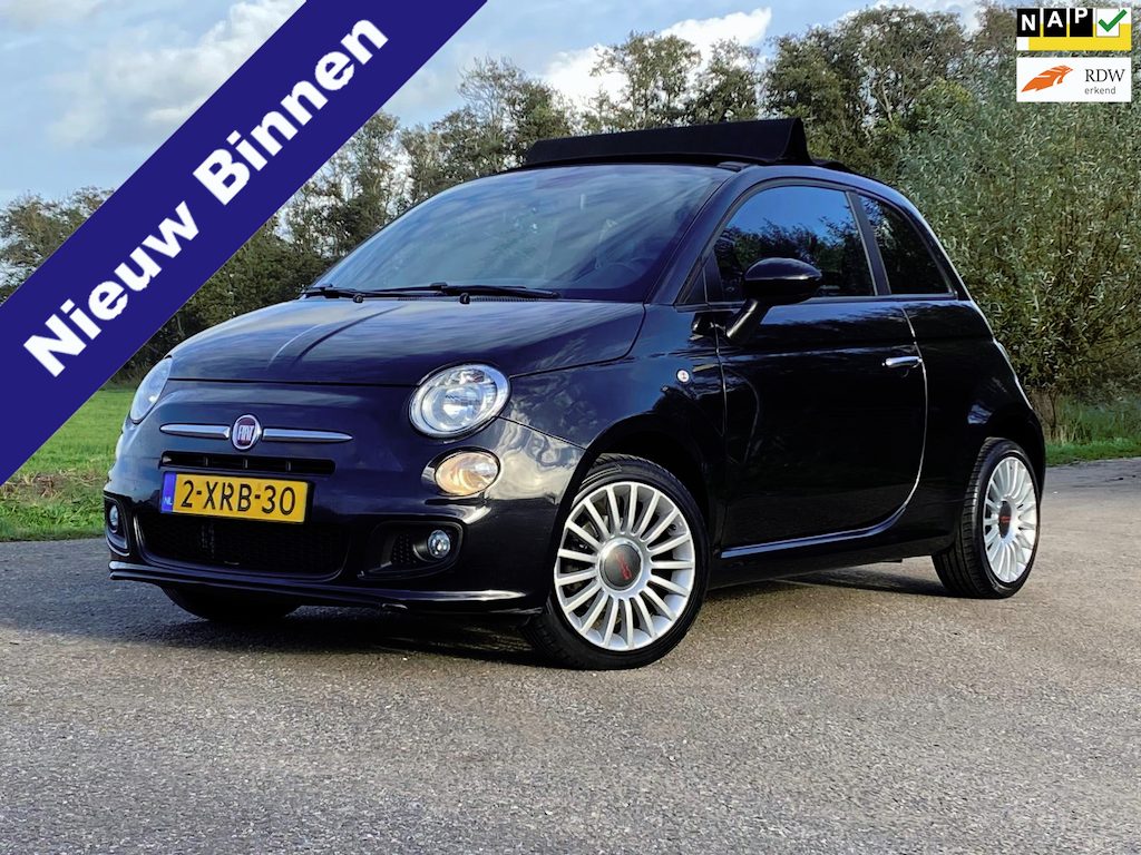 Fiat 500 1.2 Lounge CABRIO AIRCO LMV HALF-LEDER NAP GOED ONDERHOUDEN