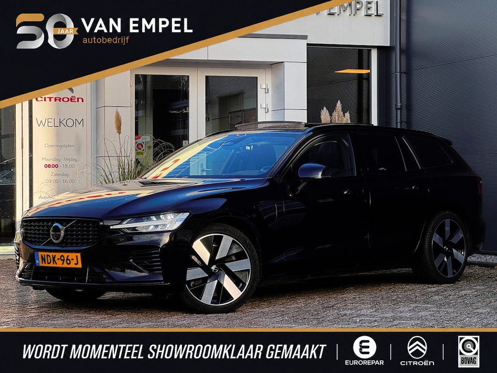 Volvo V60 2.0 T6 Plug-in hybrid AWD Ultimate Dark Long Range | 100% SOH | Pano | Leder + Memory | Harman Kardon | 360 Camera