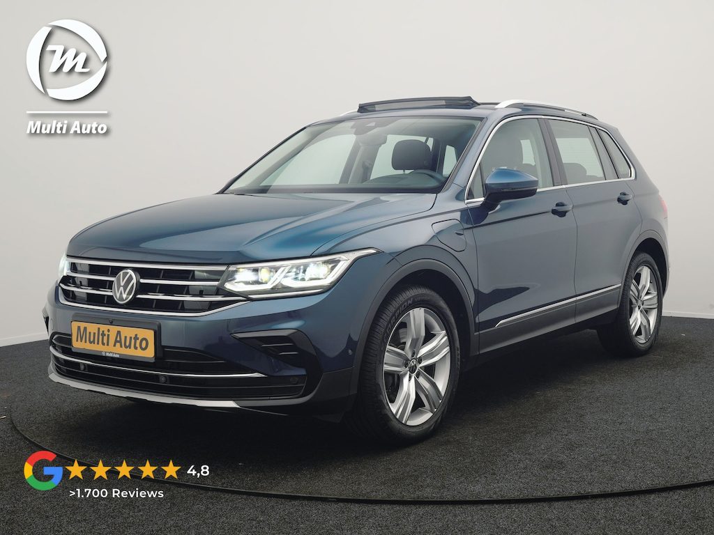 Volkswagen Tiguan 1.4 TSI eHybrid Elegance 245pk Dealer O.H | SOH 90% | Panodak | Adaptive Cruise | 360 Camera | Head Up | IQ Light | Alcantara Sportstoelen Massage & Verwarmd | BLIS | Keyless | Apple Carplay | Navigatie | Virtual | DAB | 19"L.M | Plug In Hybrid |