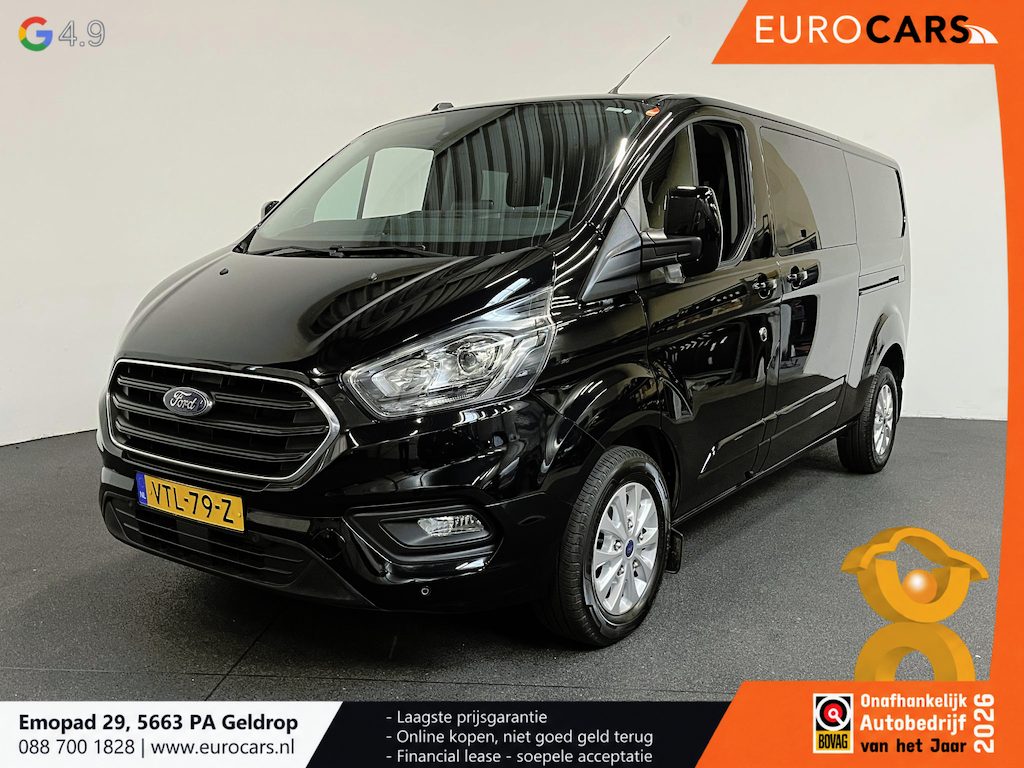Ford Transit Custom 300 2.0 TDCI L2H1 Limited Dubbele cabine Navigatie Airco 2 Schuifdeuren Trekhaak Parkeersensoren Apple Carplay