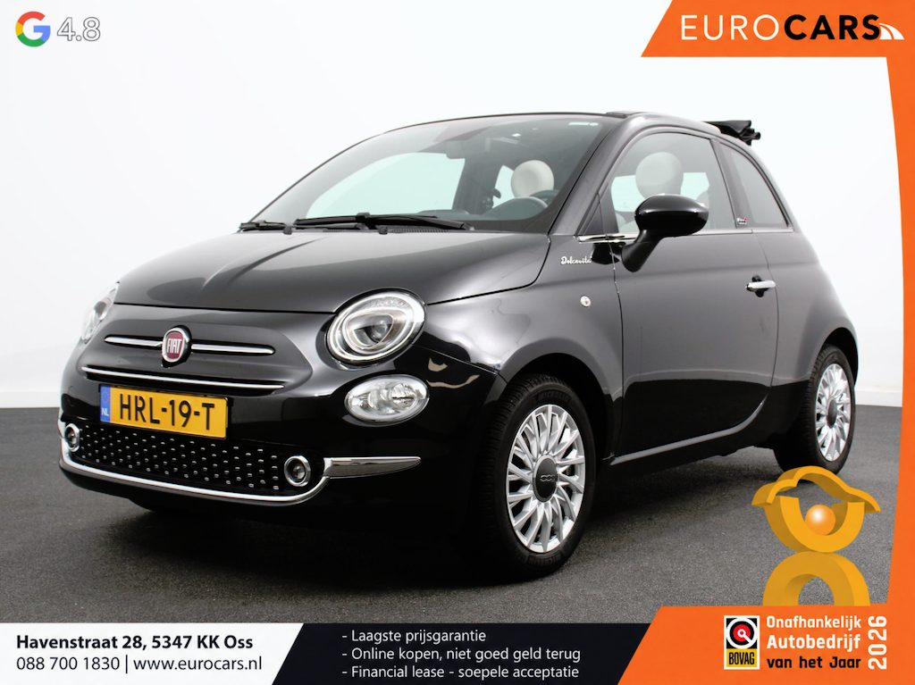 Fiat 500C 1.0 Hybrid Dolcevita Leder Navigatie Apple Carplay/Android Auto Parkeersensoren achter Cruise Control Climate Control