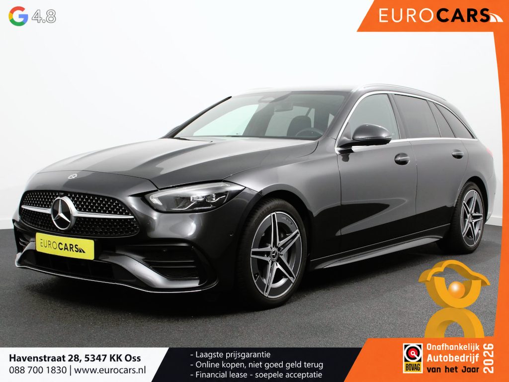 Mercedes-Benz C-klasse Estate 200 AMG Line Climate control Achteruitrijcamera Wegklapbare trekhaak Navigatie Dodehoek assistent LED Sfeerverlichting Adaptieve cruise control Verwarmde voorstoelen Elektrische kofferbak