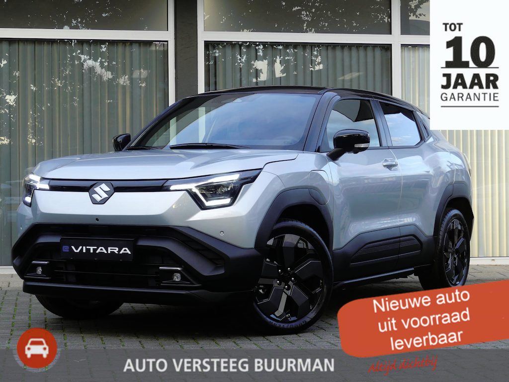 Suzuki e-Vitara Style 61 kWh ACTIE!! UIT VOORRAAD LEVERBAAR, 2 kleurig leder interieur, rondomzicht camera, Pano dak, Stoel + Stuur verwarming