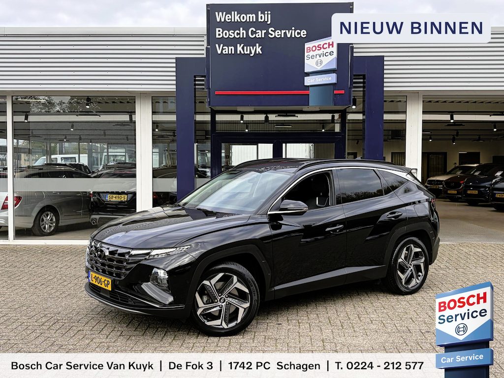 Hyundai Tucson 1.6 T-GDI HEV Premium / Automaat / NL-Auto / Vol-Leder / Adaptieve Cruise-Control / Stoelverwarming V+A / Stoelverkoeling / Stuurverwarming / Elektr.-Verstelbare Stoelen met Geheugen / Elektr.-Achterklep / Apple-Carplay & Android-Auto / Dodehoek-Detectie / Draadloze-Telefoonlader / Keyless / LED / Adaptieve-Koplampen / DAB Radio-Bluetooth / Navi / Flippers / PDC V+A met Rondom-Camerazicht / 19'' LMV / ENZ.