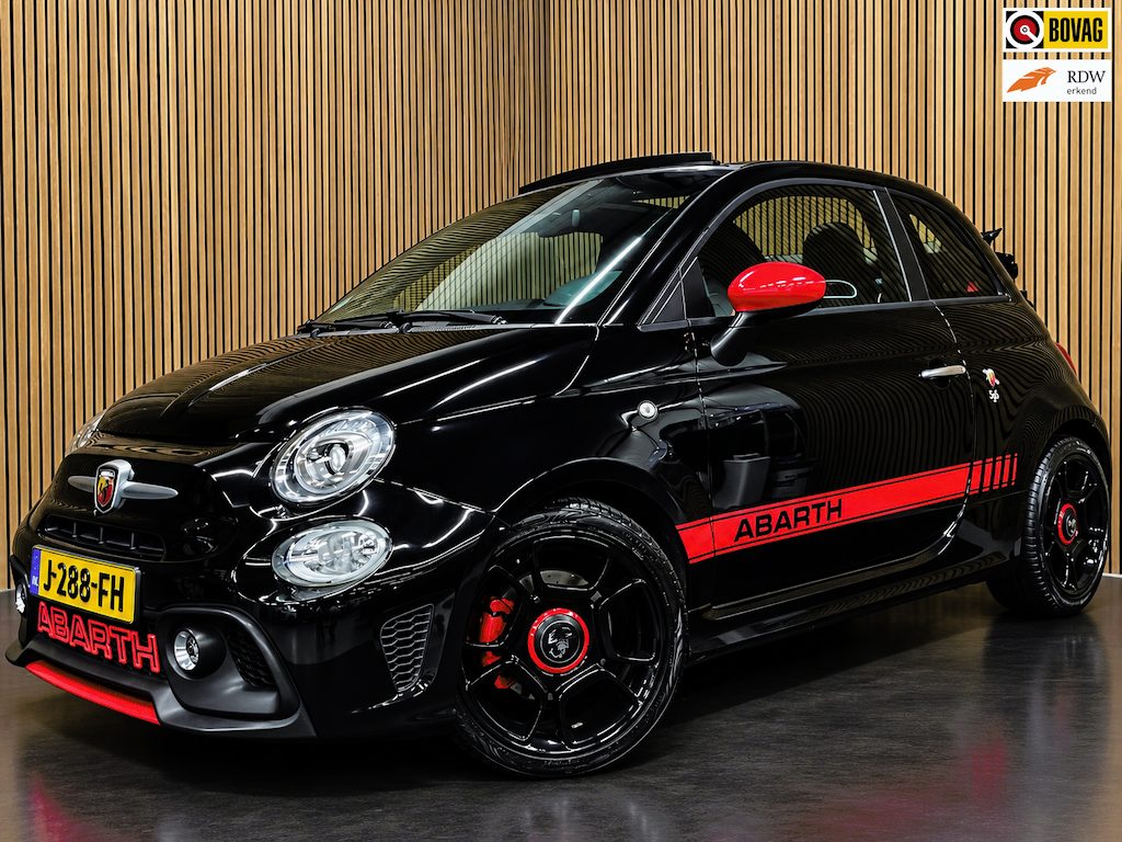 Fiat 500C 1.4 T-Jet Abarth Turismo 70th Anniversary|160PK|BLACK&RED EDITION|DIGITAL COCKPIT|CABRIO|CARPLAY|NAVIGATIE|AIRCO|MARGE|
