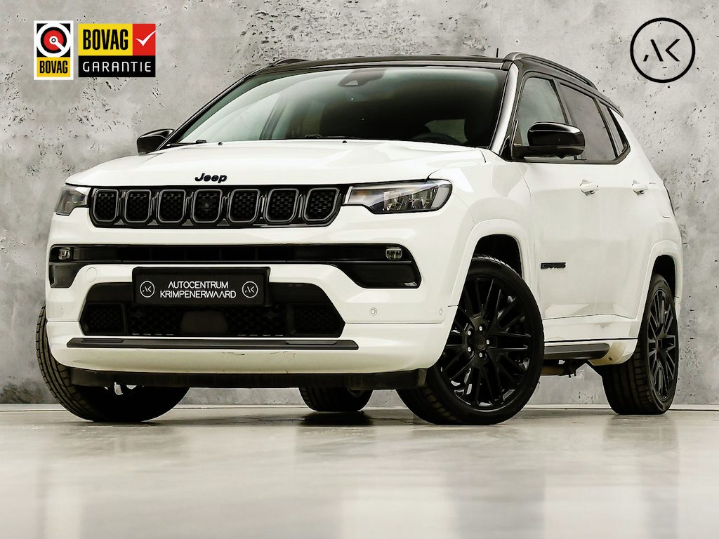 Jeep Compass 4xe 240 Plug-in Hybrid Electric S 240Pk Automaat (APPLE CARPLAY, SOH 95,3%, ALPINE AUDIO, 360 CAMERA, LEDER, SPORTSTOELEN, ADAPTIVE CRUISE, GETINT GLAS, KEYLESS, NIEUWSTAAT)