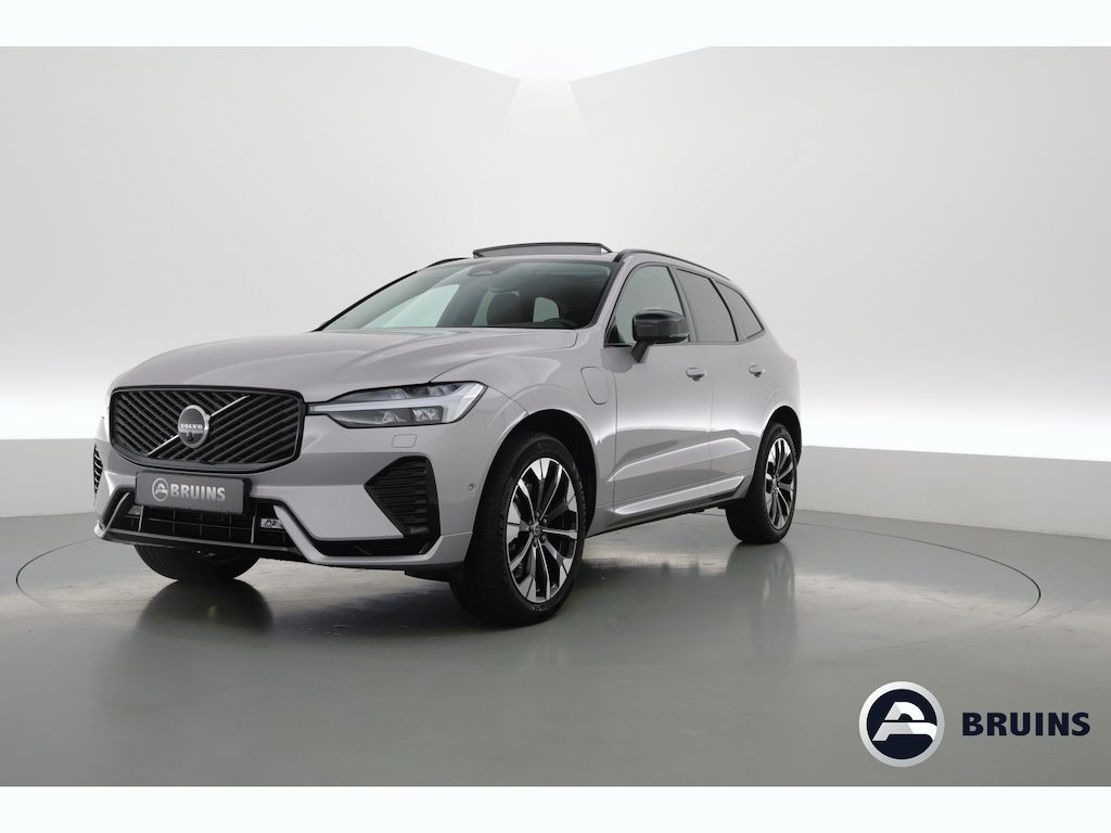 Volvo XC60 2.0 T8 Plug-in hybrid AWD Ultra Dark | Pano-dak | Trekhaak | Head-up | 360 camera | Stoel + stuurverw. | aurora silver |