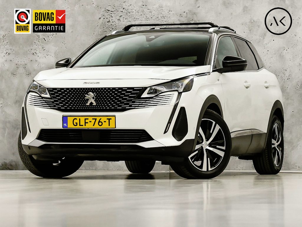 Peugeot 3008 1.2 PureTech GT-Line Automaat (APPLE CARPLAY, GROOT NAVI, 360 CAMERA, LEDER, STOELVERWARMING, ADAPTIVE CRUISE, SPORTSTOELEN, GETINT GLAS, TREKHAAK, NIEUWSTAAT)