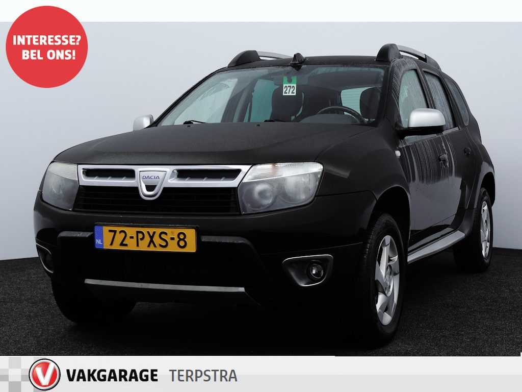 Dacia Duster 1.6 Lauréate/ DEALER ONDERHOUDEN!/ Trekhaak/ Leder/ Airco/ C.V. Afstand/ Elek. pakket/ Isofix/ Radio-CD AUX/ 6-Bak/ 16'' LMV/ Mistl./ Extra getint glas.