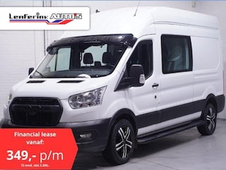 Ford Transit 2.0 TDCi 130 pk Dubbel Cabine va 349,- p/m Navi 18" LMV, Raptor Grille, Treeplanken, Zonneklep, 6-Zits