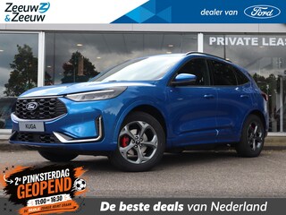 Ford Kuga 2.5 PHEV ST-Line X | 2100KG Trekgewicht | Winterpack | Trekhaak | Led verlichting | Adaptive cruisecontrol | Dodehoekdetectie | El. bestuurderstoel met memoriefunctie | Halfleer bekleed | 360° Camera | Verwarmde stoelen | Nieuw te bestellen |