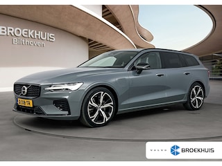 Volvo V60 T6 Plug-in hybrid Plus Dark Long Range | THUNDER GREY | Blis | Lederen bekleding | Stoel + Stuurverw. | PDC + Camera | Extra getint glas achter |