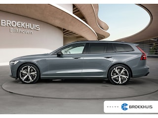 Volvo V60 T6 Plug-in hybrid Plus Dark Long Range | THUNDER GREY | Blis | Lederen bekleding | Stoel + Stuurverw. | PDC + Camera | Extra getint glas achter |