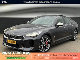 Kia Stinger 3.3 V6 T-GDI AWD GT 370 PK, Schuif/kanteldak, Lederen bekleding, 360" Camera, BTW-auto, Onderhoudshistorie! Stoelkoeling & Verwarming, Stuurwiel verwarmd, Dodehoekdetectie