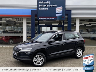 Skoda Karoq 1.0 TSI Business Edition / NL-Auto / 116 PK / 99.000 KM / 1e-Eigenaar / Vol-Leder / Trekhaak / LED-verlichting / Climate Control / Cruise Control / PDC V+A / Radio-Bluetooth-Navi / Carplay & Android auto / Draadloze telefoonlader /