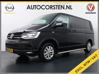 Volkswagen Transporter 2.0TDI 150PK Autom. Highline Leder Navi Pdc Voorruitverwarming Cruise Control Regen/Lichtsensor Lmv 2X Schuifdeur Rubbervloer Wandbetimmering Sidebars Achterklep 1e Eigenaar Euro 6