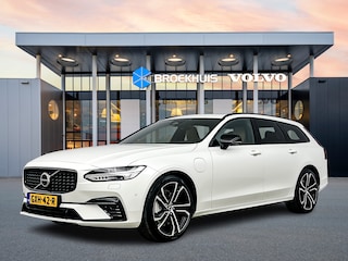 Volvo V90 T6 Recharge AWD Ultra Dark | 20" | Luchtvering | Nappa leder | Massage stoelen | 360 Camera | Trekhaak | Panoramadak | Head-up | Full LED