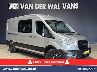 Ford Transit 2.0 TDCI 131pk L3H2 Dubbele Cabine Euro6 Airco | 6-Zits | LED | 2500kg Trekhaak | Cruisecontrol Verwarmde voorruit, Parkeersensoren