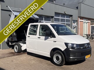 Volkswagen Transporter 2.0 TDI L2H1 150pk DC Euro 6 Kipper Airco Cruise controle trekhaak 2500kg 1e eigenaar Dealer onderhouden Telefoonverbinding Werkverlichting Kieper P-up Doka Pritsche Ahk 2500kg