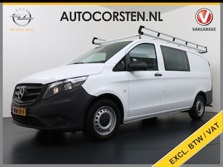 Mercedes-Benz Vito 114CDI AUT D.C Dubbele Cabine Lang 6-Pers. Airco Navi Camera Pdc Bluetooth Cruise Control Regen-Lichtsensor Pdc Betonplex Vloer Schuifdeur Imperiaal Bank voor Comfort 1e Eigenaar Euro 6