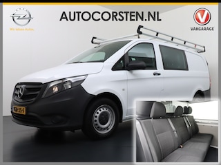 Mercedes-Benz Vito 114CDI AUT D.C Dubbele Cabine Lang 6-Pers. Airco Navi Camera Pdc Bluetooth Cruise Control Regen-Lichtsensor Pdc Betonplex Vloer Schuifdeur Imperiaal Bank voor Comfort 1e Eigenaar Euro 6