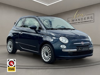 Fiat 500 0.9 TwinAir Lounge Turbo 2013 BLAUW | Cabrio | Airco | Leder