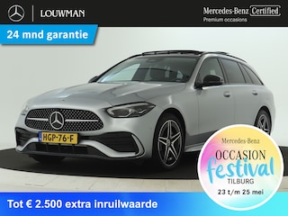 Mercedes-Benz C-klasse Estate 300 e AMG Plug-In Hybride | AMG Line | Night Pakket | Panorama Schuif-Kanteldak | Trekhaak | Inclusief 24 maanden MB Certified garantie voor Europa.
