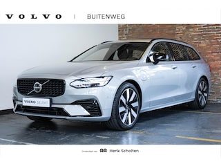 Volvo V90 T6 Automaat Plug-in hybrid AWD Ultra Dark | Adaptive cruise control | 360° parkeercamera | Parkeersensoren voor + achter | Harman Kardon premium audio | Lederen bekleding | Panoramadak | Wegklapbare trekhaak | BLIS | Google infotainment