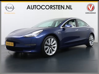 Tesla Model 3 Long Range AWD 75kWh 463PK Lmv 19" Ivoor Interieur FSD-Full Self Driving Computer-3 Premium Audio 4wd AutoPilot Panoramadak Camera's Leer Adaptive-Cruise-Control+Stop&Go Pdc-a+v Dual-Ecc Dual-Motor Keyless Stoel en achterbank verwarming Electr.Stoelen+Memory+Easy-Entry WiFi Origineel Nederlandse auto Grootste accu Tot 16,5kwh thuis laden. Accu/Motor Garantie tot 29-12-2027 max 192.000km