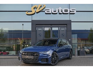 Audi A6 Avant 50 TFSIe 300pk Quattro S-line Facelift Panoramadak Bang&Olufsen *BTW* Trekhaak elec. Ascari blauw S6 diffusor Black pack
