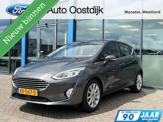 Ford Fiesta 1.0 EcoBoost Titanium 100PK Trekhaak Adaptieve Cruise Navi Climate B&O Parkeersensoren Achter 16'' Inch Velgen *Compleet*