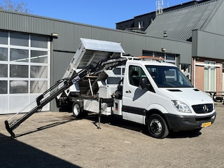 Mercedes-Benz Sprinter 513 2.2 CDI 432 Kipper Hiab 022 laadkraan Trekhaak 3500 kg trekgewicht ex Overheid 2-Persoons Kipper Kieper Openlaadbak Kraan Pick-up P-up Gereedschapskist Euro 5