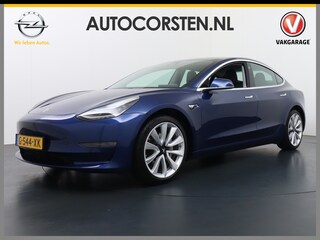 Tesla Model 3 Long Range 75kWh 463PK 18" FSD-Full Self Driving Computer-3 Premium Audio 4wd AutoPilot Panoramadak Camera's Leer Adaptive-Cruise-Control+Stop&Go Pdc-a+v Dual-Ecc Dual-Motor AWD Keyless(via GSM) Stoel en achterbank verwarming Electr.Stoelen+Memory+Easy-Entry WiFi Origineel Nederlandse auto Grootste accu Tot 16,5kwh thuis laden. Accu/Motor Garantie tot 29-12-2027 max 192.000km