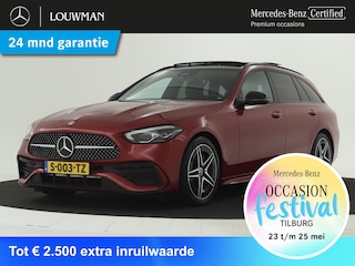 Mercedes-Benz C-klasse Estate 180 AMG-Line | Night-pakket | Panoramadak | Burmester Sound | Dodehoek Assistent | Stoelverwarming | Parkeersensoren + achtercamera Inclusief 24 maanden MB Certified garantie voor Europa.