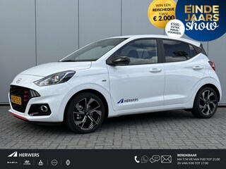 Hyundai i10 1.0 T-GDI N Line 5-zits / 90 PK / Navigatie / Achteruitrijcamera / Climate & Cruise Control / Zwart Dakhemel / Stoel- & Stuurverwarming / Elek. Ramen Voor + Achter /