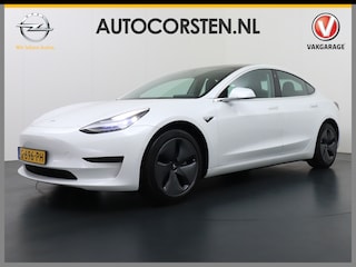 Tesla Model 3 RWD SR+ 60kWh 325PK Trekhaak FSD-3 AutoPilot Premium-Sound Leder Ecc PanoDak Adaptive cruise Camera's Elektr.-Stuur+Stoelen+Spiegels+Geheugen+Easy-Entry+Verwarmde stoelen Park assistent PDC WIFI Lane-Assist Speed-Assist Navi LED Lmv-18" Comfortstoelen ACC DAB Voorverwarmen interieur en Keyless via App One-Pedal-Drive Origineel Nederlandse auto tot 11kw laden thuis ! Garantie Accu tot 04-12-2027 max 160.000km 1.584kg licht! 1.000kg trekgewicht op trekhaak