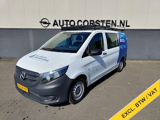 Mercedes-Benz Vito 111 CDI Lang Dubbele Cabine Airco Trekhaak Imperial+Ladderrol Bluetooth Licht/Regen-Sensor Betonplex Vloer Lat om Lat Betimmering Zijschuifdeur Comfort 1e eigenaar! Euro 6