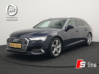 Audi A6 Avant 50 TFSI e Quattro S Line Plug In Hybrid 299pk Dealer O.H PHEV | Trekhaak af Fabriek | Adaptive Cruise | Head Up | Matrix LED | Camera | Sfeerverlichting | 19"L.M | Apple Carplay | Sportstoelen Verwarmd |