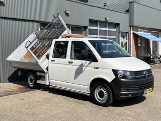 Volkswagen Transporter 2.0 TDI DC 3-zijdenkipper Pick-up Airco Trekhaak 2200 kg trekgewicht Telefoonverbinding 1e eigenaar Dealer onderhouden Kieper P-up Doka Pritsche Ahk 2200kg Euro 5