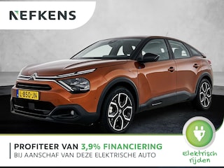 Citroën C4 EV Feel Edition 50 kWh 136pk | Navigatie | Achteruitrijcamera | Climate Control | Cruise Control | Parkeersensoren v+a | Head-up display | Led koplampen | Dodehoeksensor | Apple Carplay / Android Auto | Bluetooth | DAB+ radio | Armsteun | Verwarmd stuurwiel | Stof/kunstlederen Comfortstoelen | 18" lichtmetalen velgen |