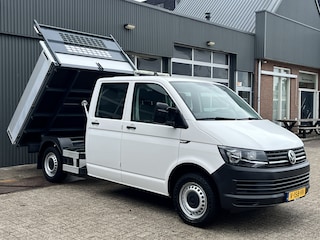 Volkswagen Transporter 2.0 TDI L2H1 DC Euro 6 Pick up Kipper Dubbele cabine open laadbak met Airco Trekhaak 2200kg trekgewicht 1e eigenaar Dealer onderhouden Telefoonverbinding Kieper P-up Doka Pritsche Ahk 2200kg
