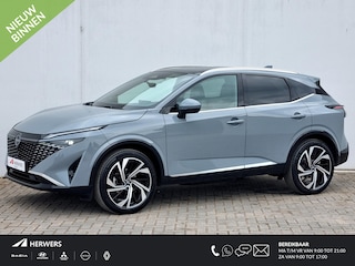 Nissan Qashqai 1.3 MHEV Xtronic Tekna Plus Automaat / 1800KG Trekgewicht / Panoramadak / Rondomzicht Camera / Cruise Control Adaptief / Lederen Bekleding / Elektr. Achterklep