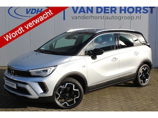 Opel Crossland 1.2-110pk Turbo 'Elegance'. Mooie en luxe hoogzitter met weinig km's ! Volautm. airco dual, cruise control, camera, comfortstoelen, metallic lak, LM wielen, navigatie, telefoonvoorb., lane- en side assist, parkeersensoren v+a, LED verlichting etc.