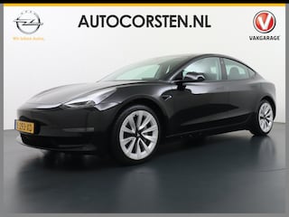 Tesla Model 3 Long Range 498 PK 82kwh 4,4sec 0-100 19" WarmtePomp Stuurverwarmd Elektr.A-klep FSD-Full Self Driving Computer-3 Premium Audio 4wd AutoPilot Panoramadak Camera's Leer Adaptive-Cruise-Control+Stop&Go Pdc-a+v Dual-Ecc Dual-Motor AWD Keyless(via GSM) Stoel en achterbank verwarming Electr.Stoelen+Memory+Easy-Entry WiFi Origineel Nederlandse auto Grootste accu Tot 16,5kwh thuis laden. Accu/Motor Garantie tot 25-03-2029 max 192.000km