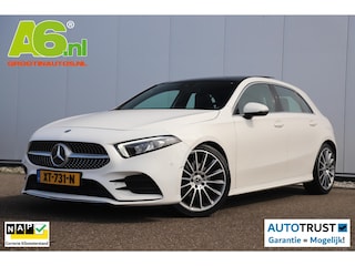 Mercedes-Benz A-klasse 200 AMG Pakket Panoramadak 19 inch Navigatie Clima Cruise Half Leder Full LED Stoelverwarming
