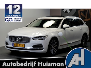 Volvo V90 2.0 T8 Recharge AWD 287kW/390pk Aut8 Inscription PANORAMADAK + HARMAN/KARDON + ADAPT.CRUISE + PILOT ASSIST + STOELVERWARMING&-VENTILATIE + 360 CAMERA + HEAD-UP DISPLAY + STUURVERWARMING + KEYLESS ENTRY&GO + PARKSENSOREN V&A + 19" LM-VELGEN!!